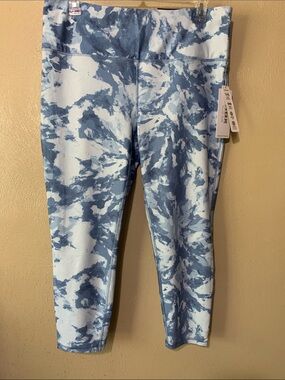 RBX size 2X White and Blue Marble Print Leggings